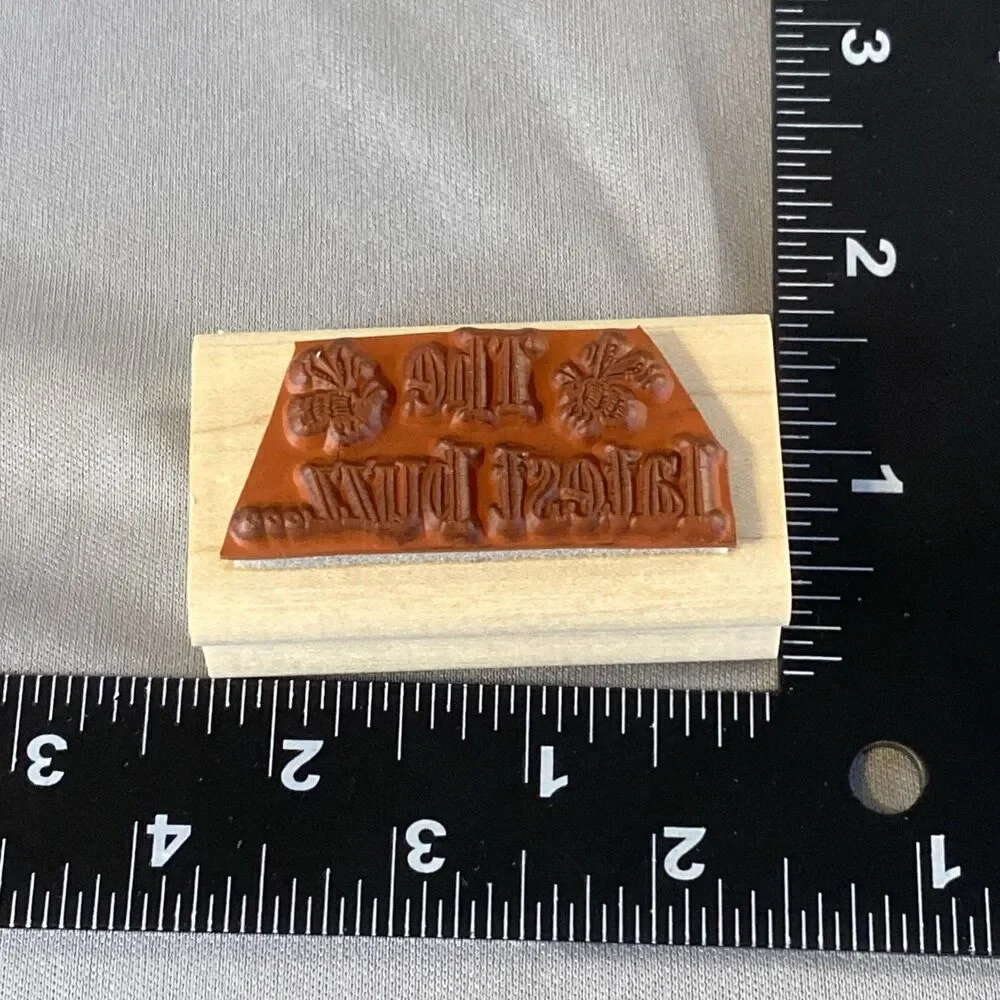 Stampin Up! Wood Rubber Stamp Title Words THE LATEST BUZZ Bee Pun